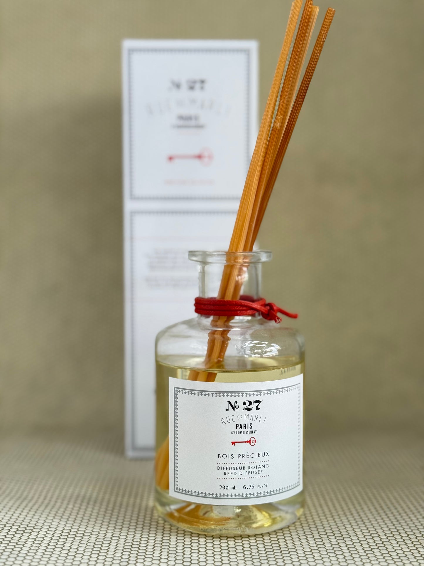rue de marli reed diffuser no. 27 wooden reeds glass bottle