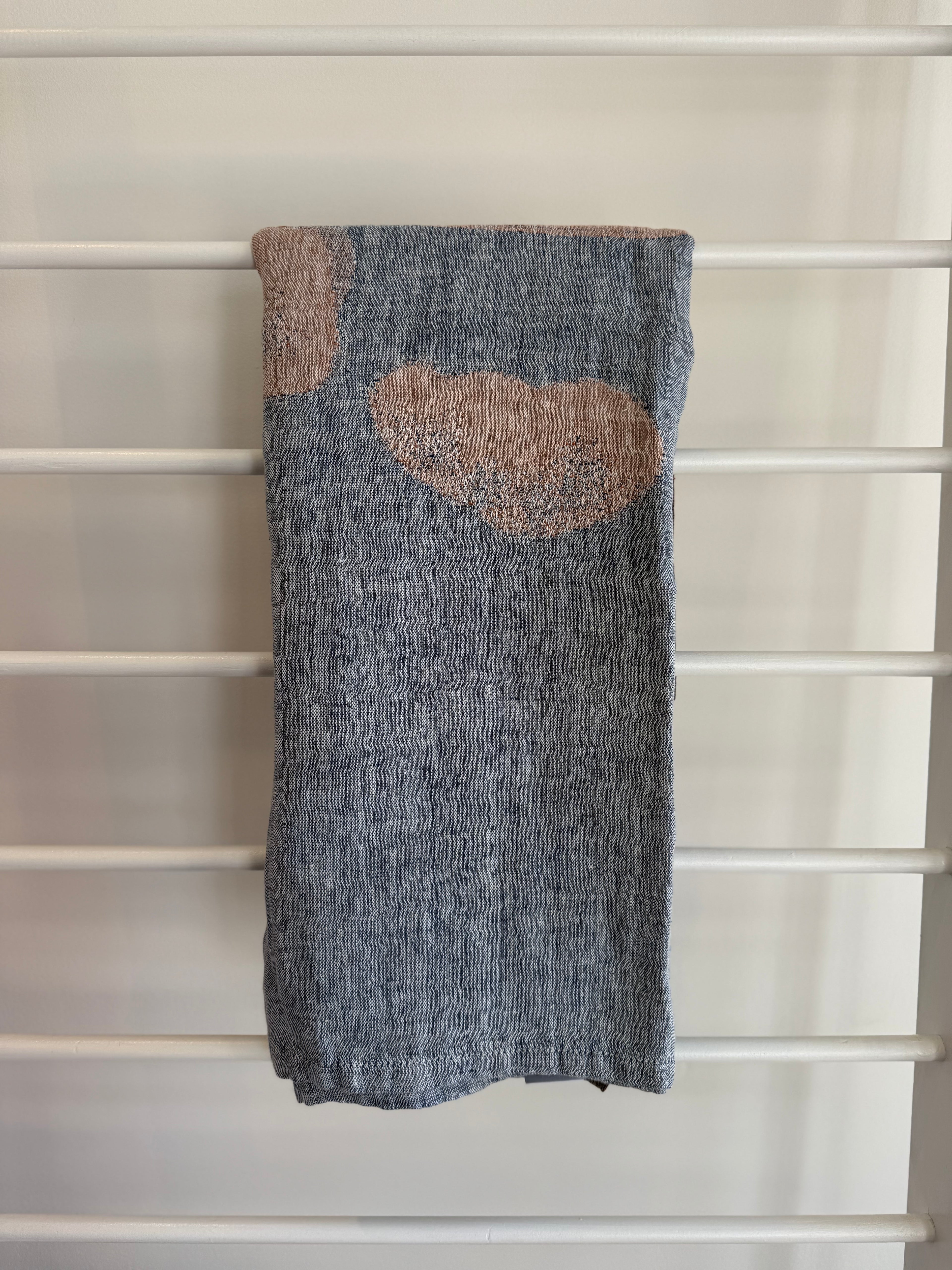 Lapuan Hietsu Towel-Blue/Cinnamon 95x180cm