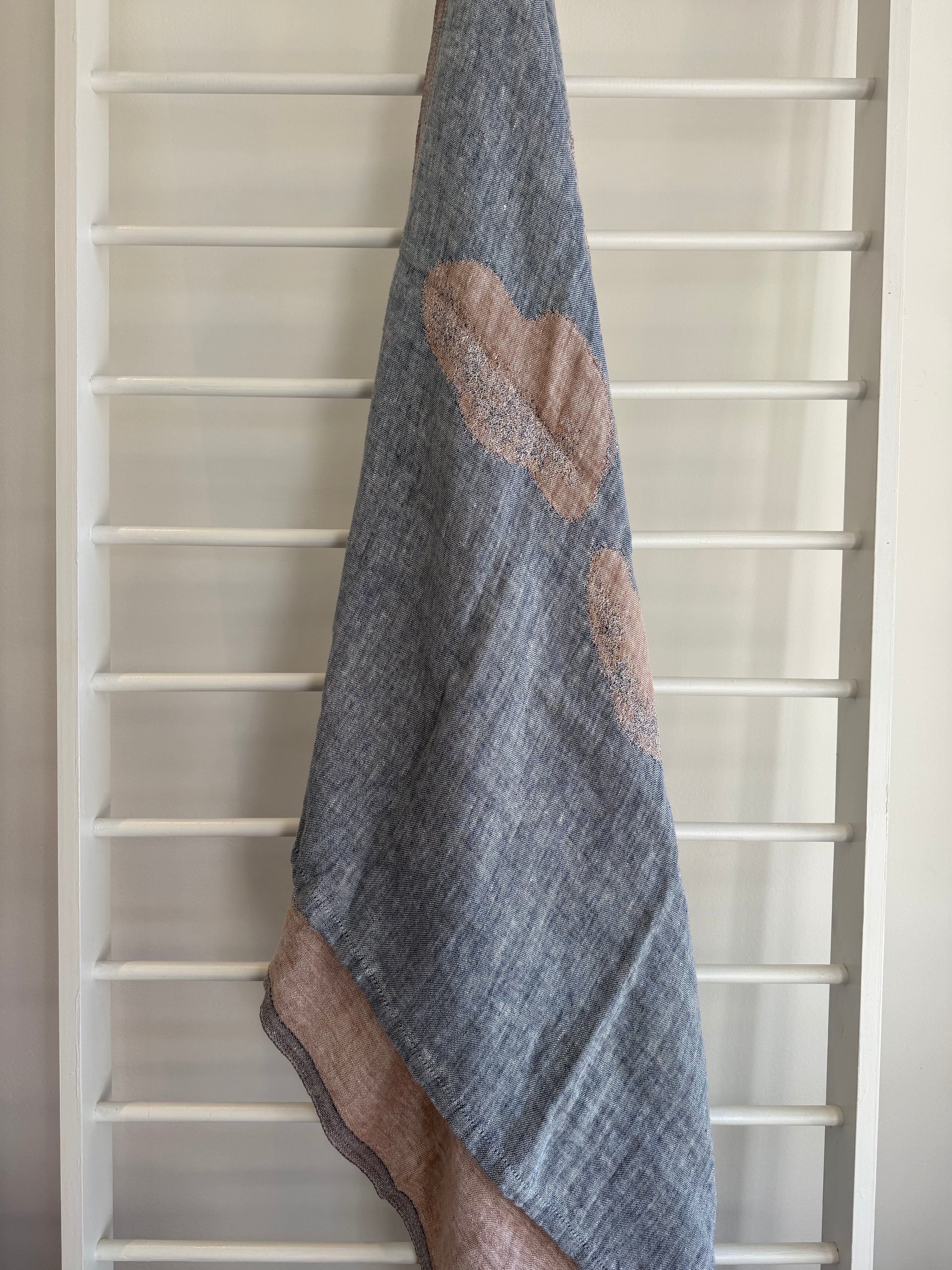 Lapuan Hietsu Towel-Blue/Cinnamon 95x180cm