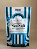 Spicewell sustainable sea salt bag net weight 5oz (141g). Fair Trade.