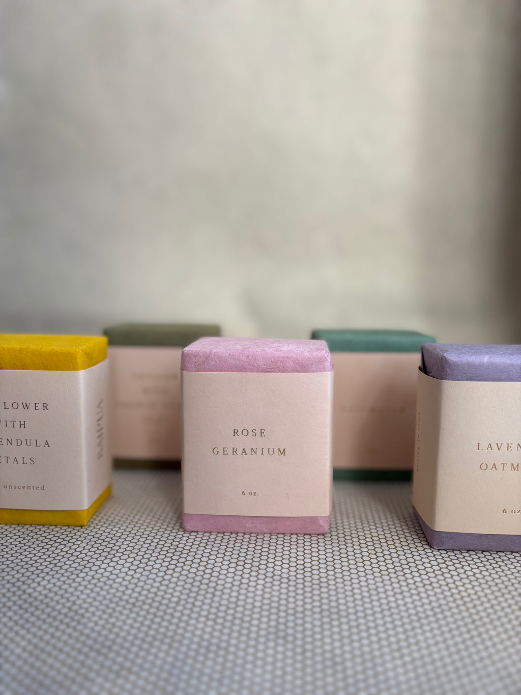 Saipua 6oz bar soap in delicate paper wrapping. varying colors and scents. 