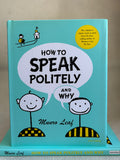 Book titled 'How to Speak Politely and Why' by Munro Leaf on a gray background