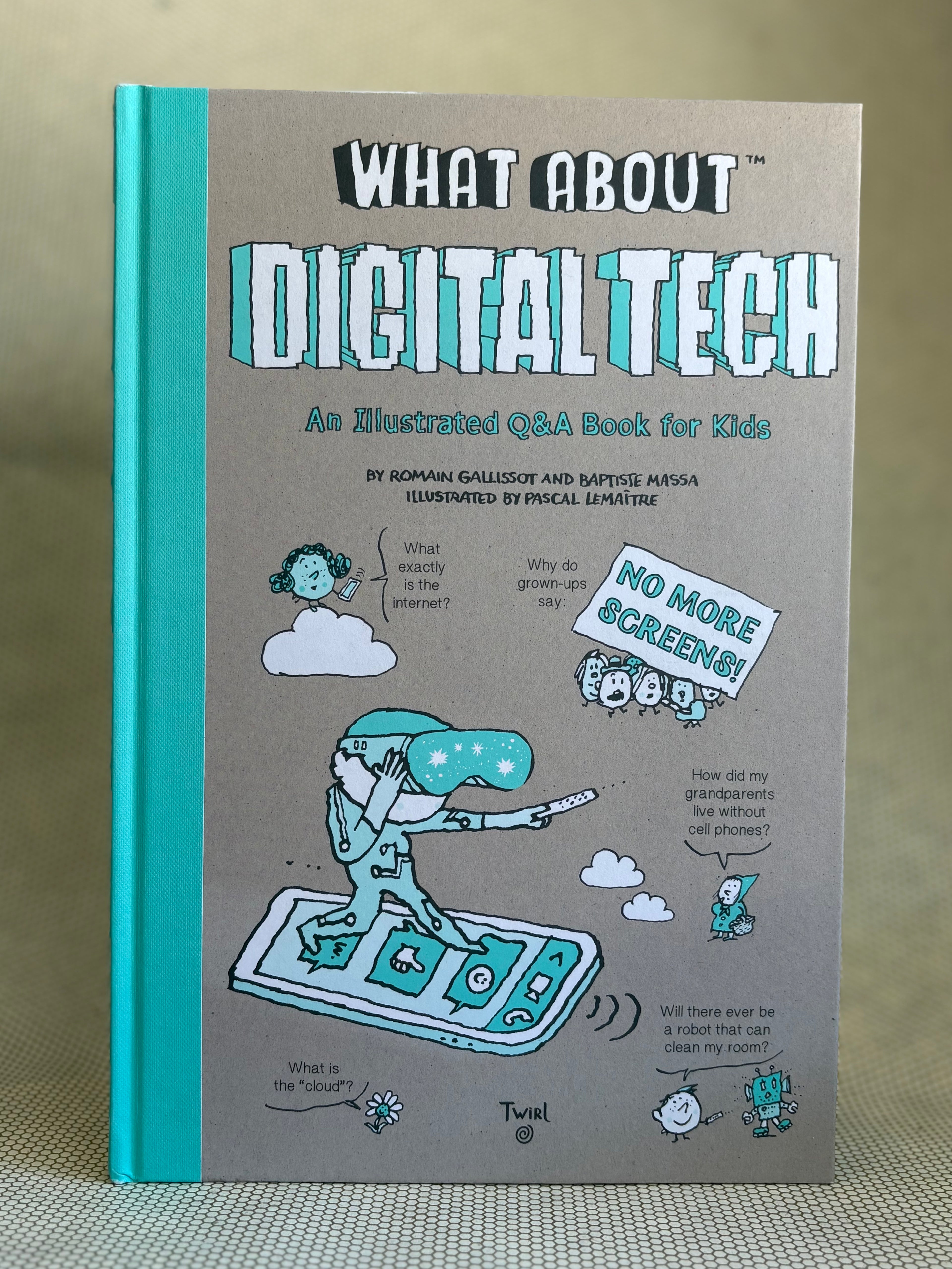Book titled 'What About Digital Tech' on a neutral background