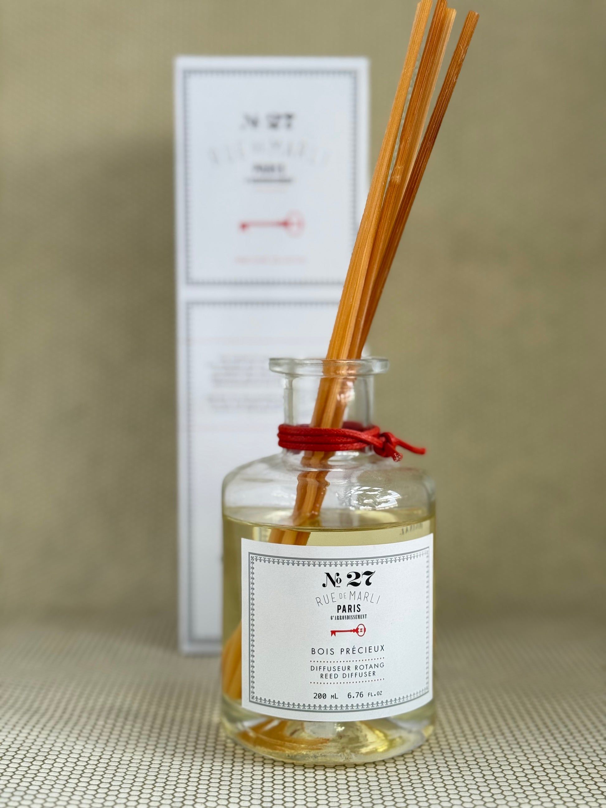 rue de marli reed diffuser no. 27 wooden reeds glass bottle