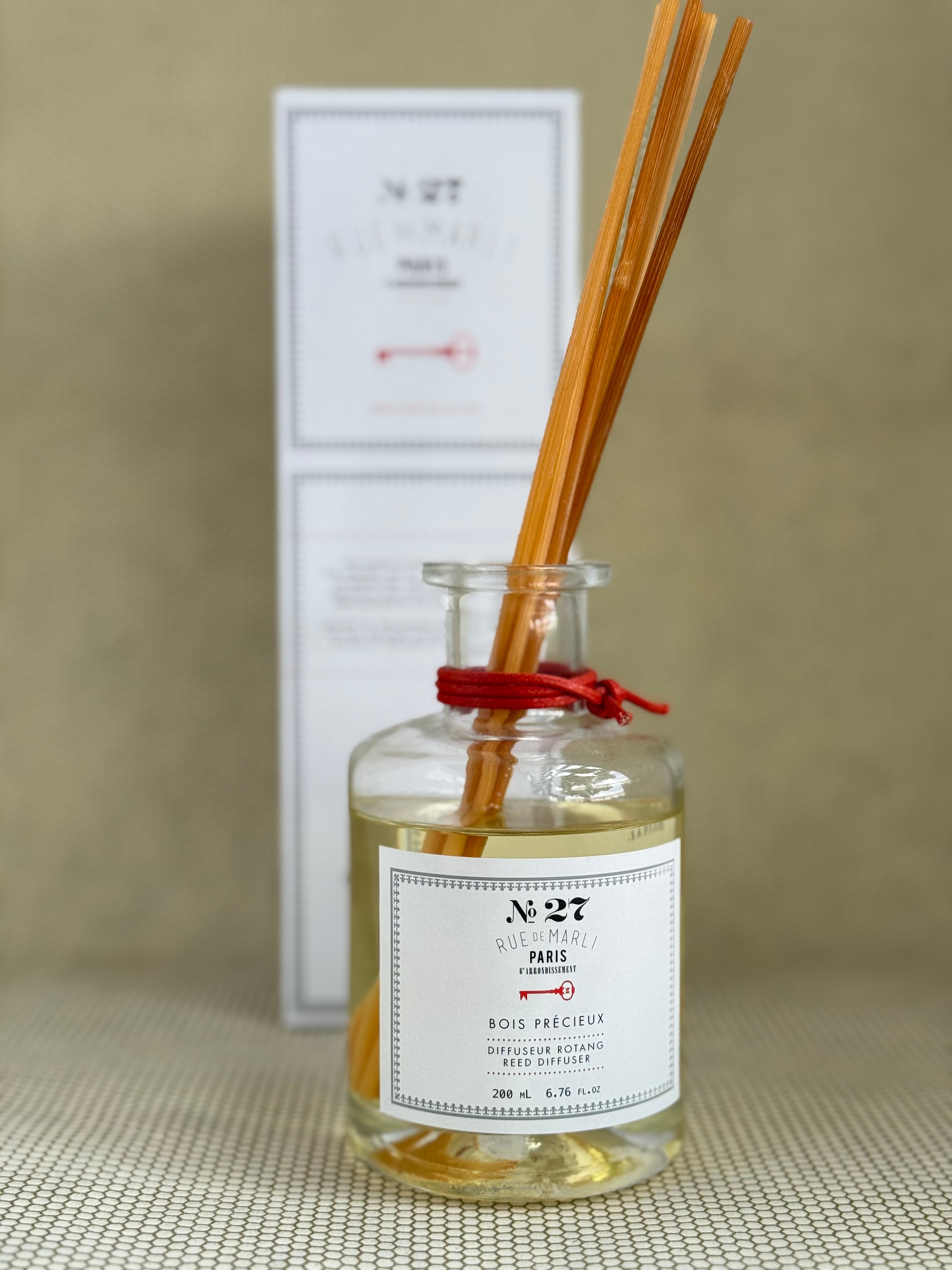rue de marli reed diffuser no. 27 wooden reeds glass bottle