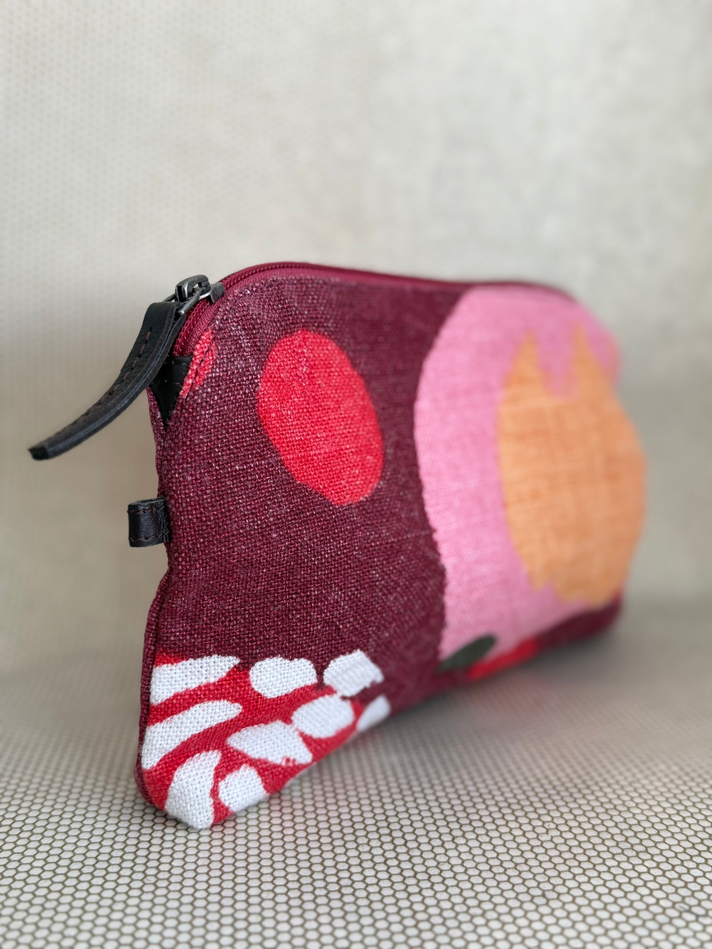 Epice Linen Pouch Pink/Red