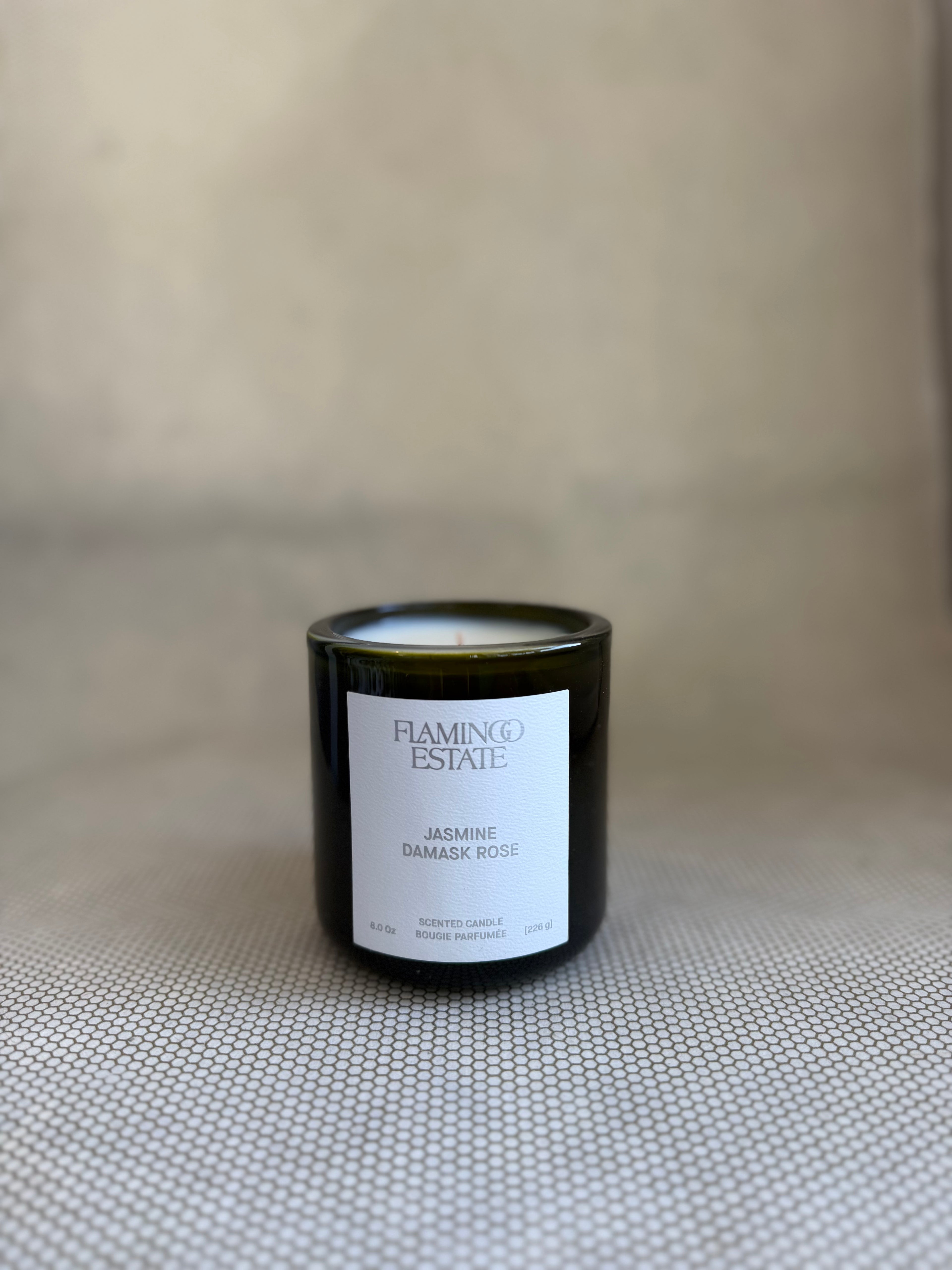 flamingo estate jasmine damask rose Vegetable Wax Cotton Wick Recyclable Glass