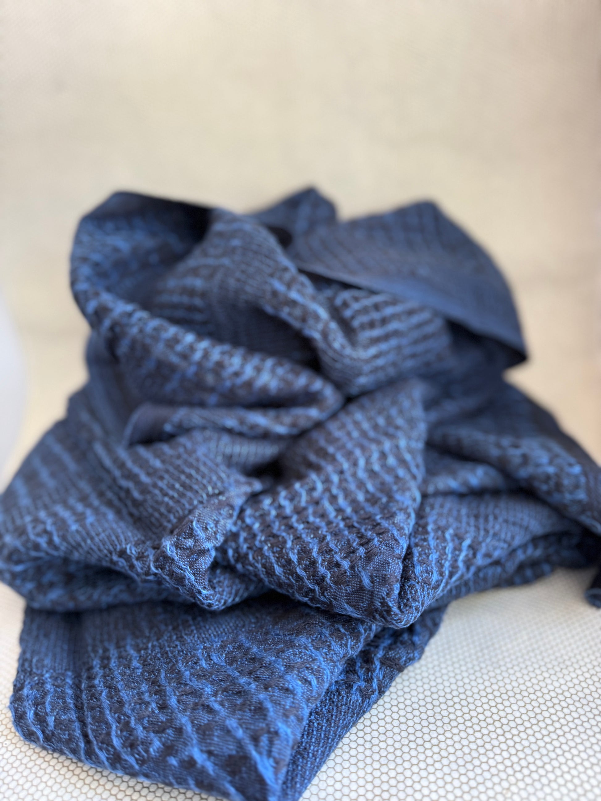 lapuan blue towel bath body tencel linen cotton 85cmx180cm