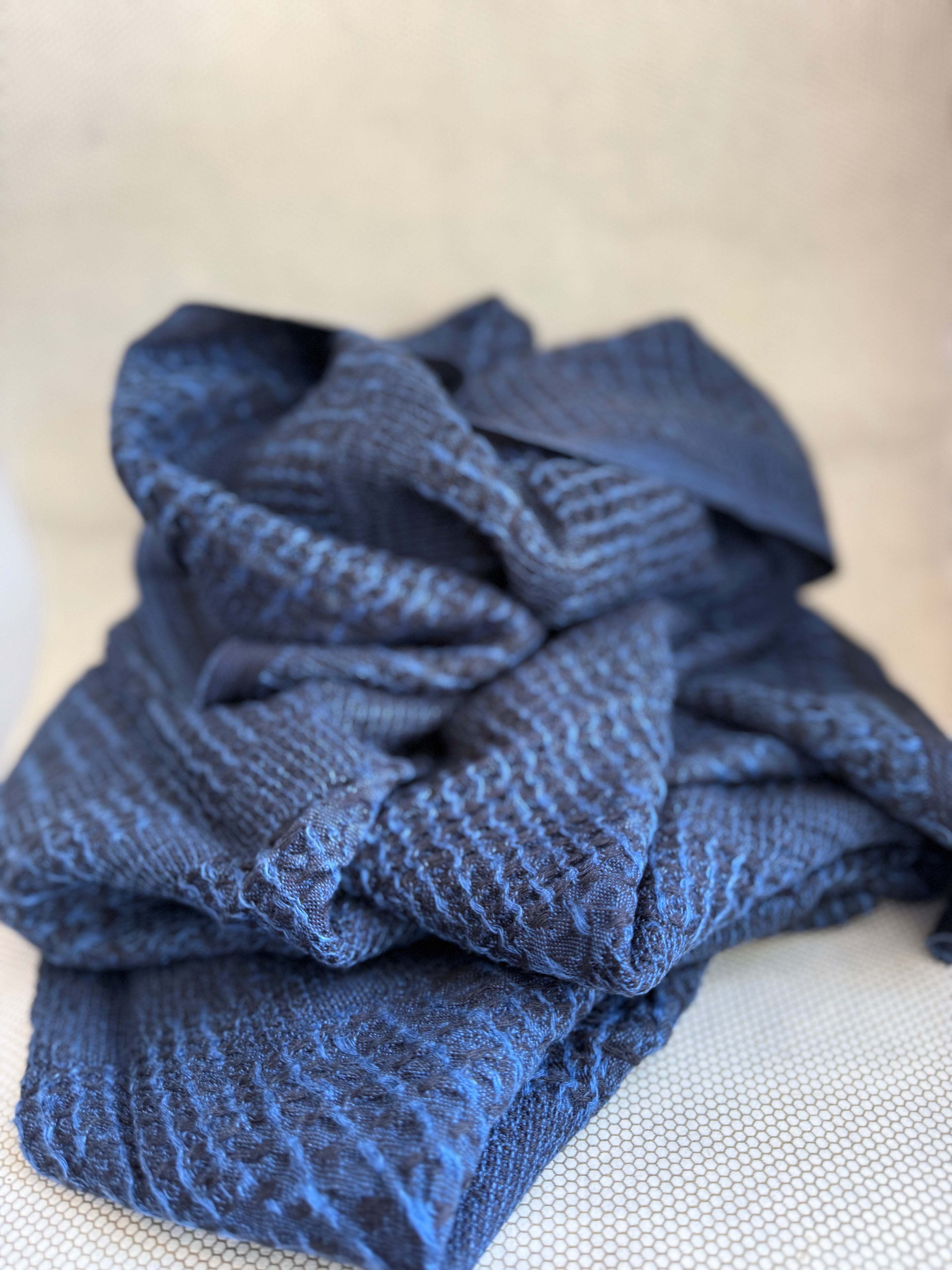 lapuan blue towel bath body tencel linen cotton 85cmx180cm