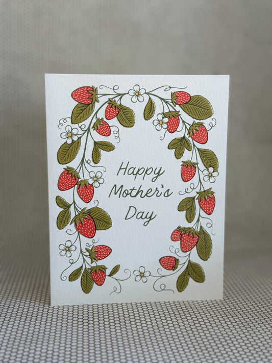 Wallflower Card - Happy Mothers Day Strawberries