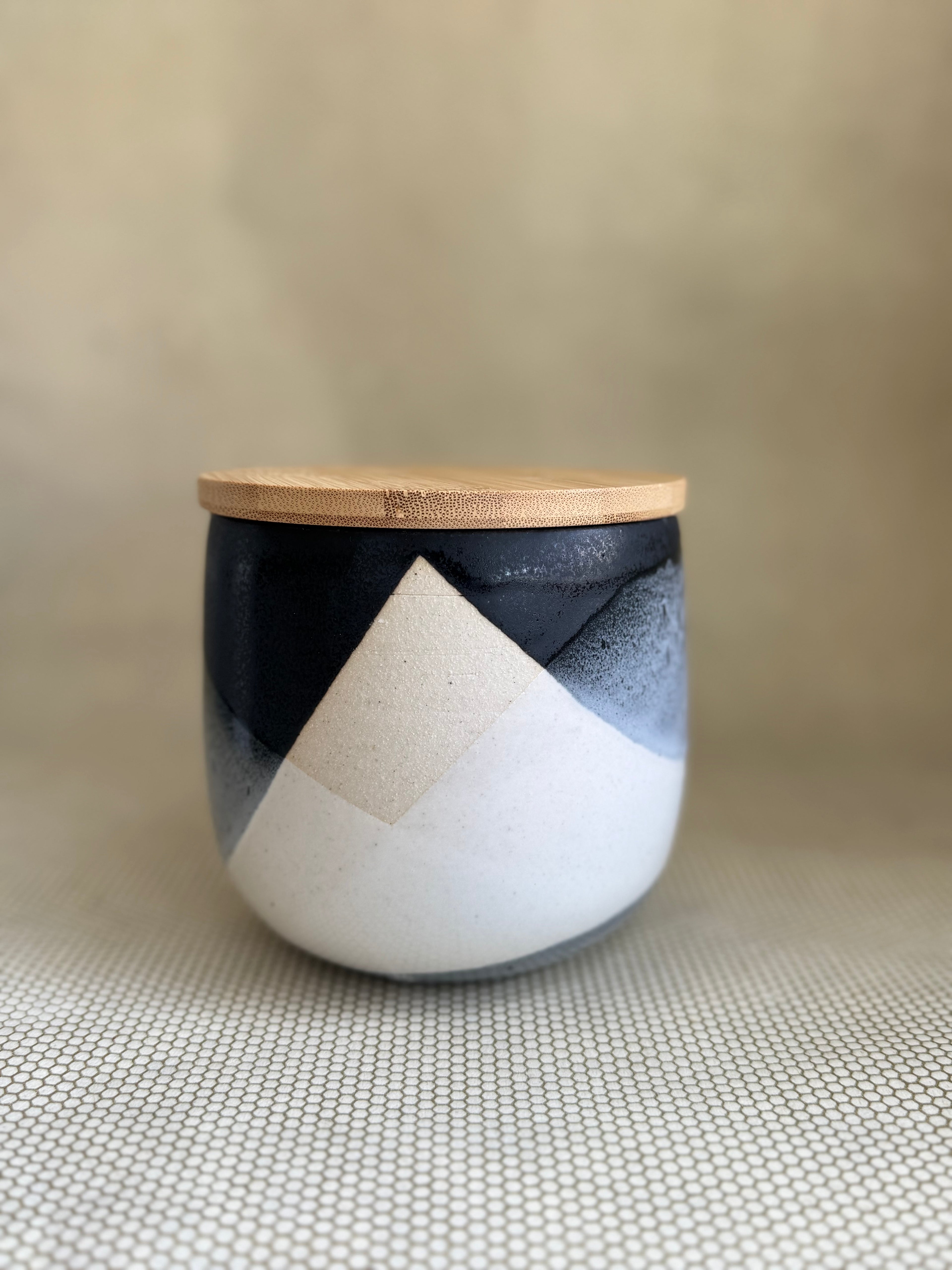Fhar Ceramics - canister black and white
